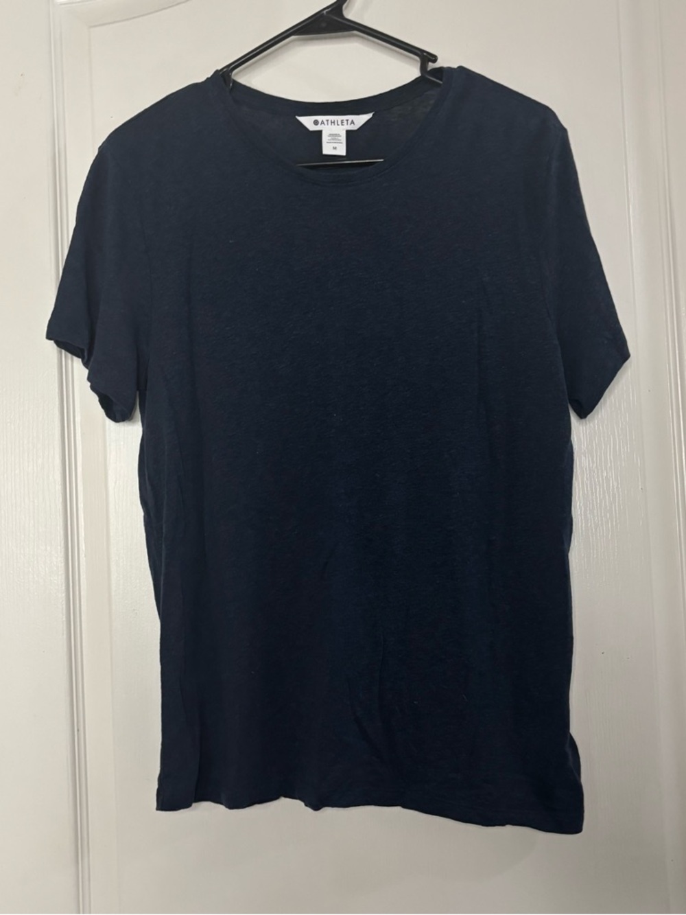 Athleta Navy Crew Neck Short Sleeve Tee